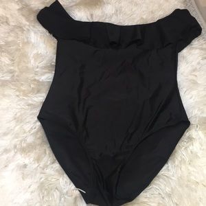 OFF SHOULDER ONE PEICE BATHING SUIT- MEDIUM